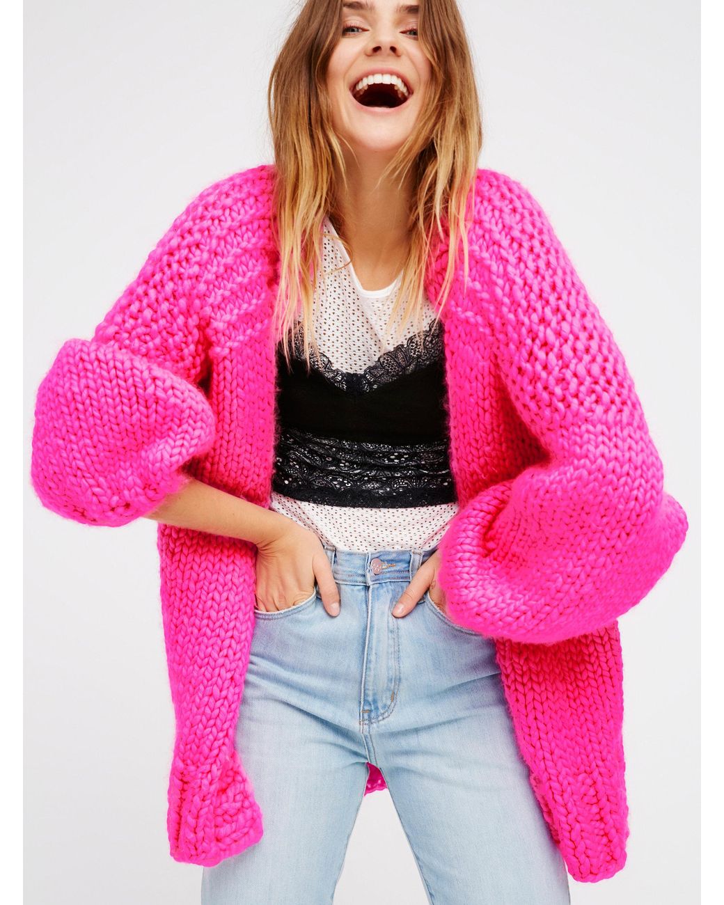 Free people pink clearance cardigan